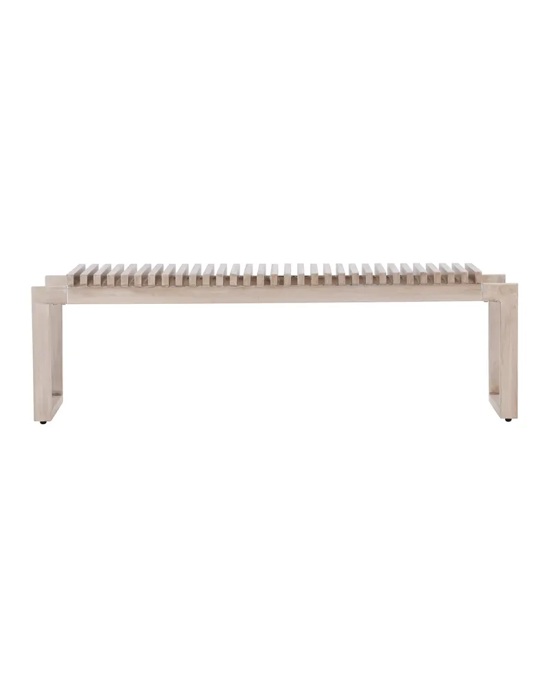 Athena Gartenbank aus Aluminium mit Lattensitz in Whitewash, Ansicht 10