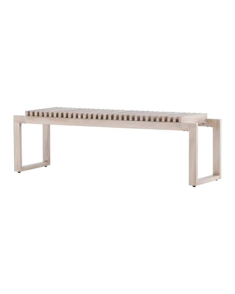 Athena Gartenbank aus Aluminium mit Lattensitz in Whitewash, Ansicht 11