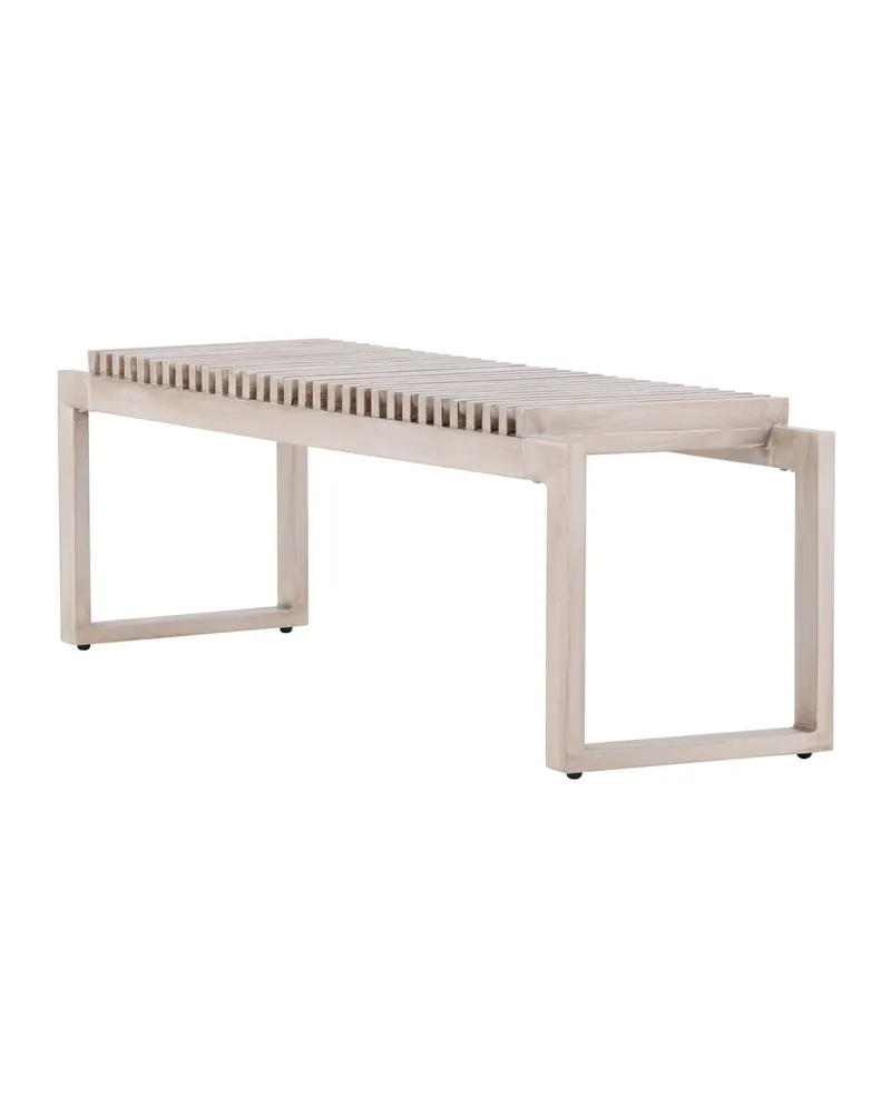Athena Gartenbank aus Aluminium mit Lattensitz in Whitewash, Ansicht 12