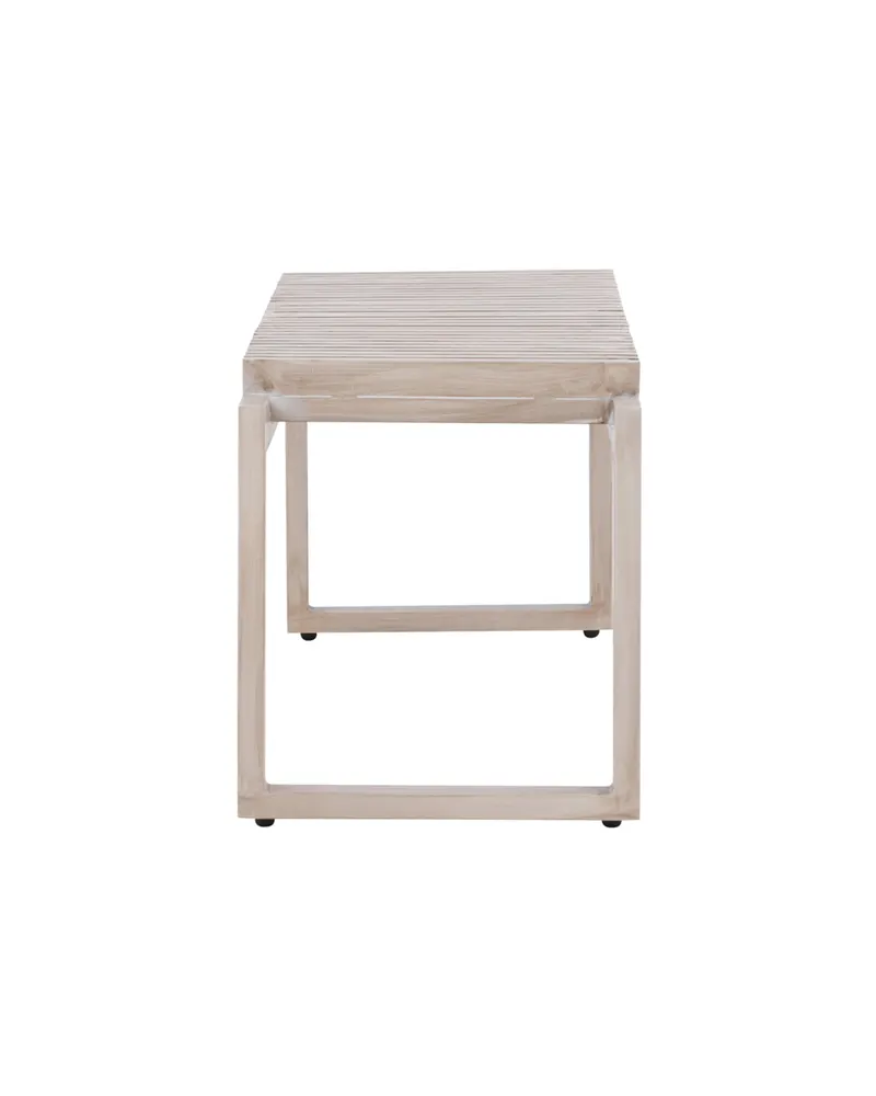 Athena Gartenbank aus Aluminium mit Lattensitz in Whitewash, Ansicht 4