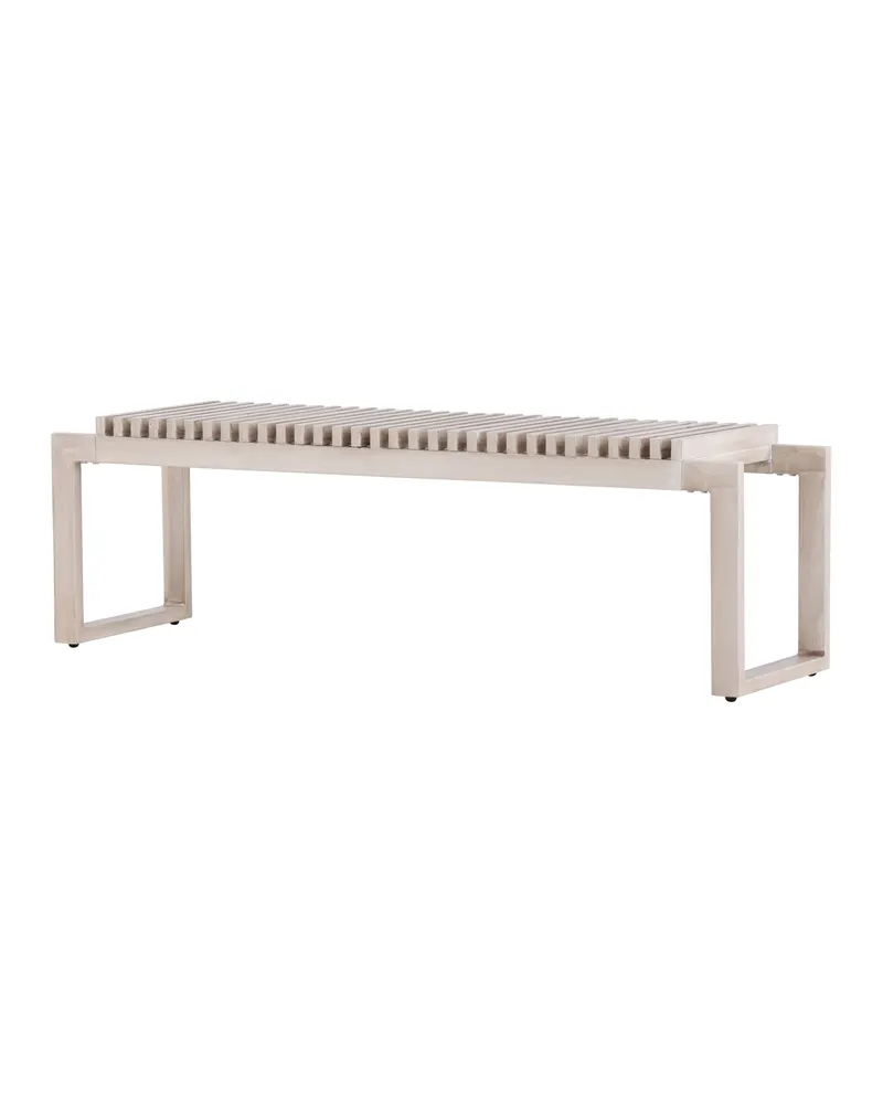 Athena Gartenbank aus Aluminium mit Lattensitz in Whitewash, Ansicht 5