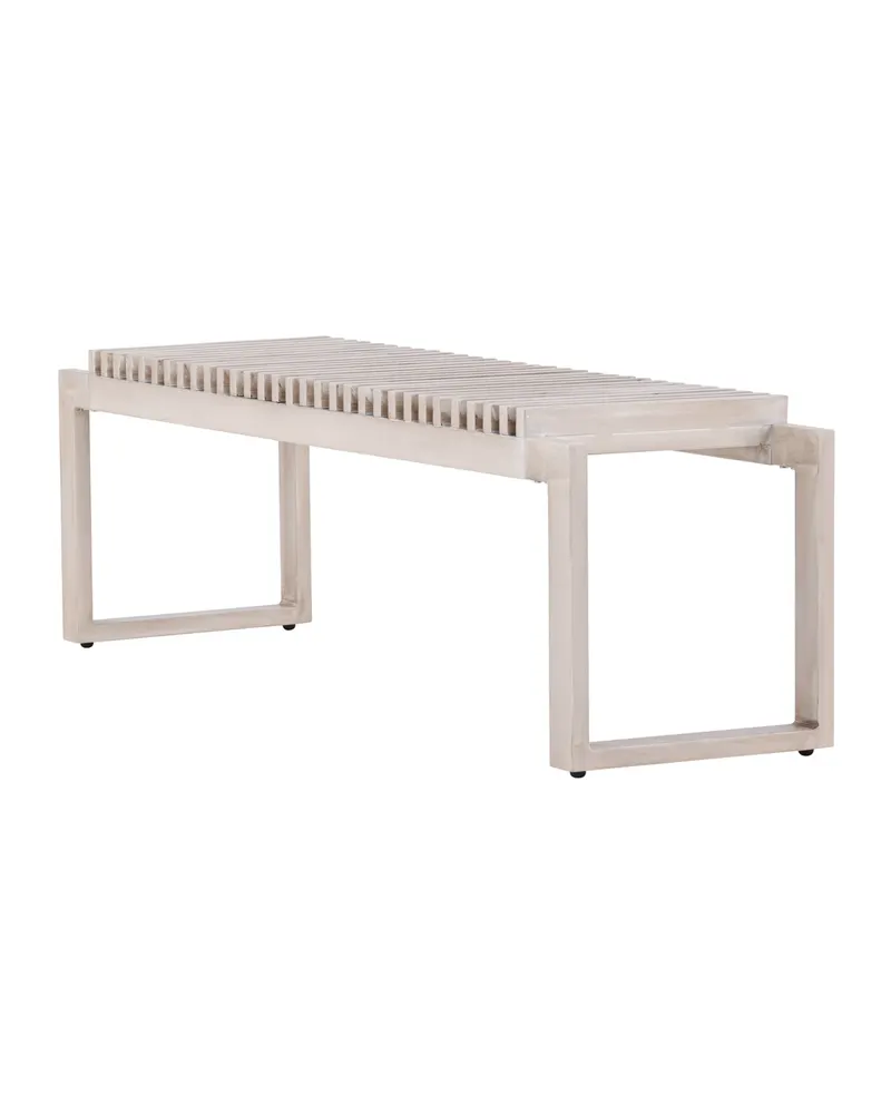 Athena Gartenbank aus Aluminium mit Lattensitz in Whitewash, Ansicht 6