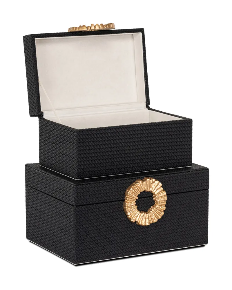 Aufbewahrungsdose Amal klein, Schwarz/Gold von Richmond Interiors, Produktansicht 6