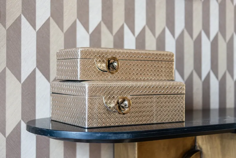 Aufbewahrungsbox Trace, goldfarben, groß von Richmond Interiors, Wohnbeispiel 8, im Wohnraum