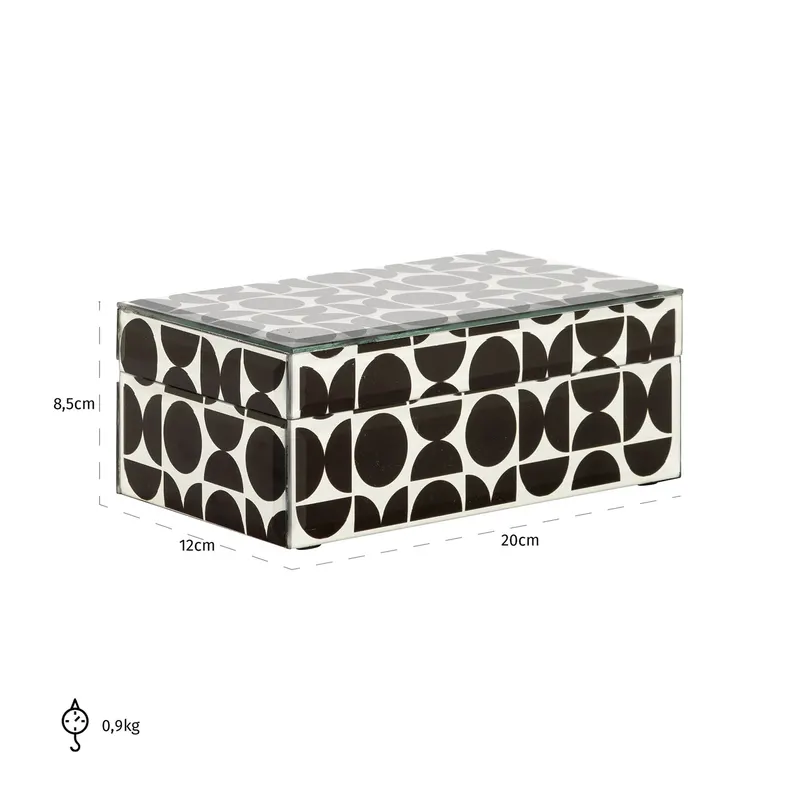 Aufbewahrungsdose Vivian, klein, Schwarz von Richmond Interiors, Maßzeichnung 9