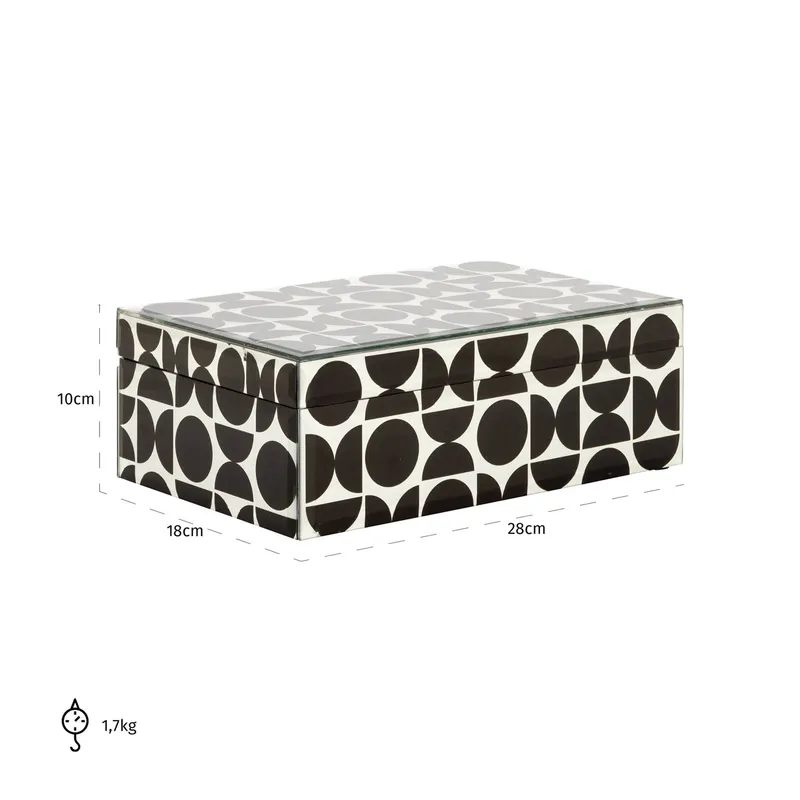 Aufbewahrungsdose Vivian, groß, Schwarz von Richmond Interiors, Maßzeichnung 9