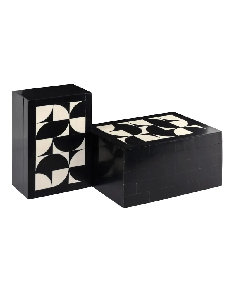 Aufbewahrungsboxen Rae, Schwarz/Weiß, 2er-Set von Richmond Interiors, Produktansicht 2