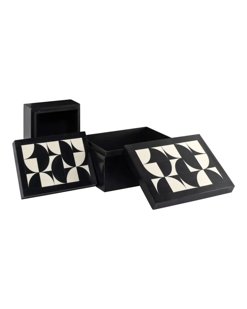 Aufbewahrungsboxen Rae, Schwarz/Weiß, 2er-Set von Richmond Interiors, Produktansicht 3