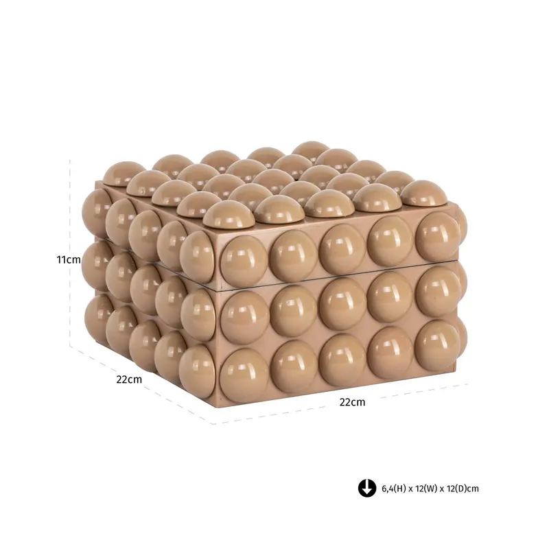 Aufbewahrungsdose Ash, Beige, klein von Richmond Interiors, Maßzeichnung 7