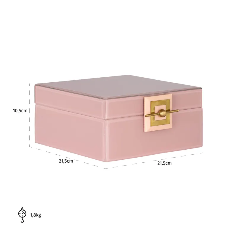 Aufbewahrungsdose Bodine, Rosa, groß von Richmond Interiors, Maßzeichnung 11