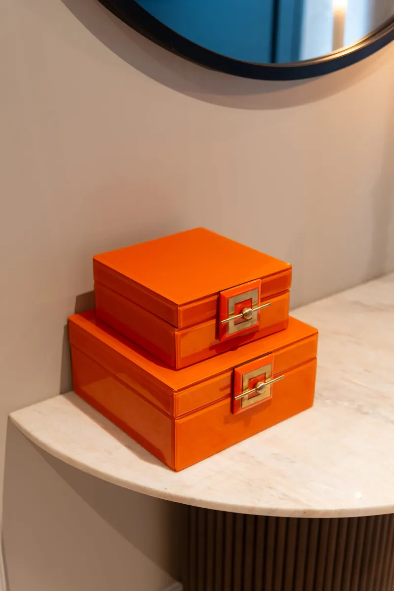 Aufbewahrungsdose Bodine, Orange, klein von Richmond Interiors, Wohnbeispiel 8, im Wohnraum