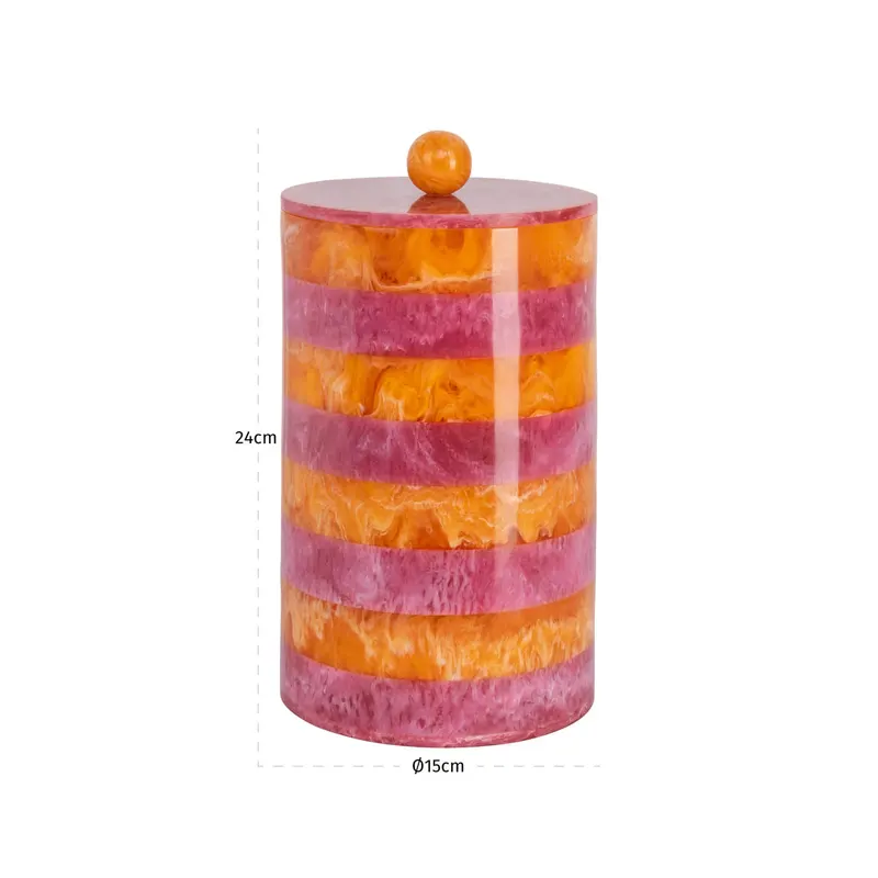 Aufbewahrungsdose Lilybelle klein, Rosa/Orange von Richmond Interiors, Maßzeichnung 8