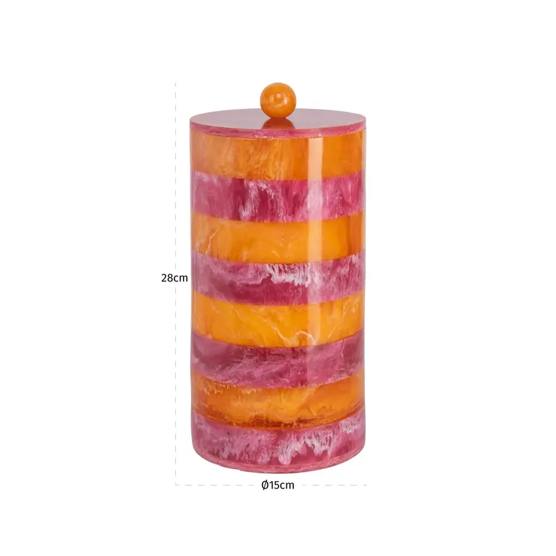 Aufbewahrungsdose Lilybelle groß, Rosa/Orange von Richmond Interiors, Maßzeichnung 8
