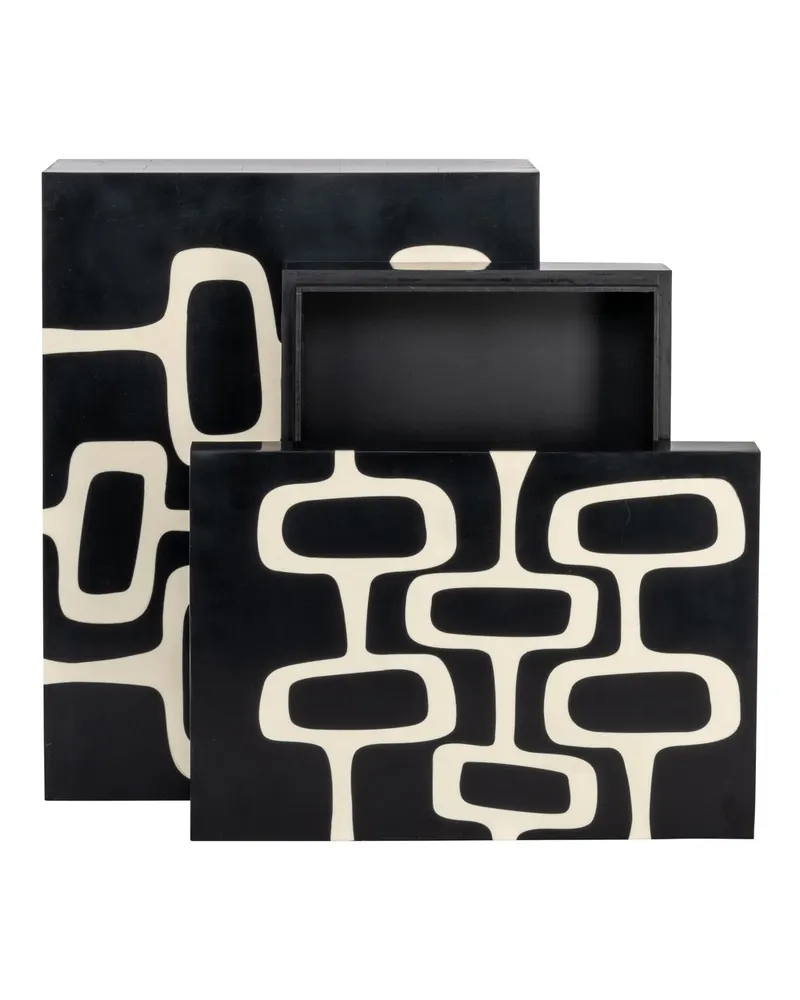 Aufbewahrungsdose Lux, Schwarz/Weiß, 2er-Set von Richmond Interiors, Produktansicht 4