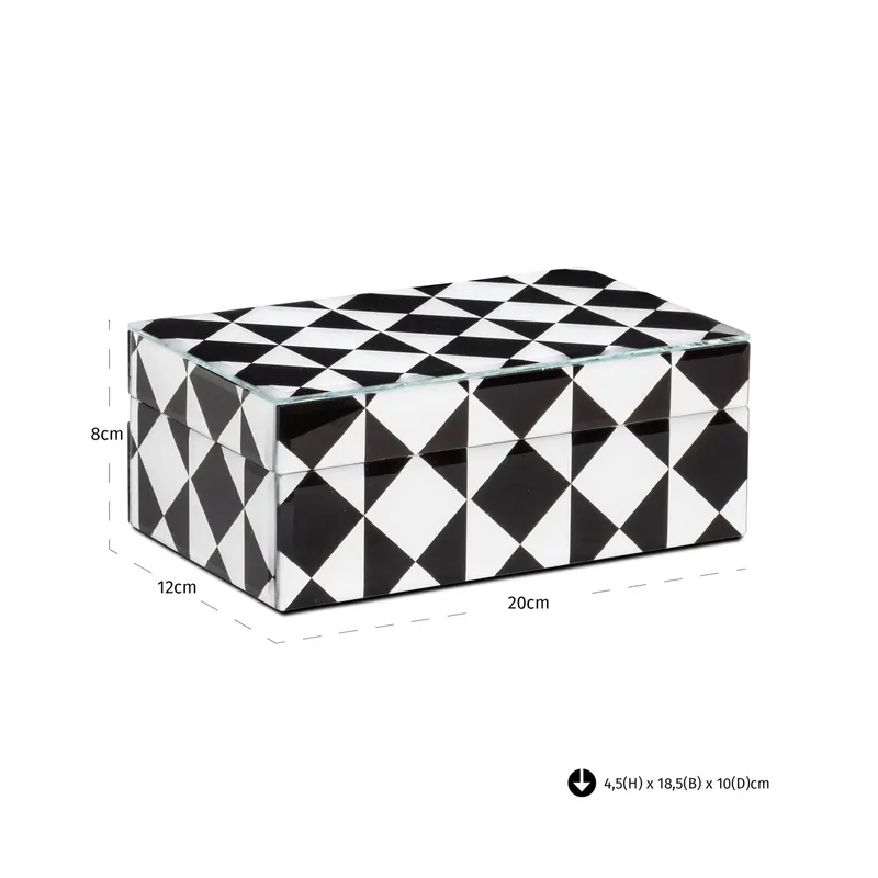 Aufbewahrungsbox Silas schwarz/weiß klein von Richmond Interiors, Maßzeichnung 8