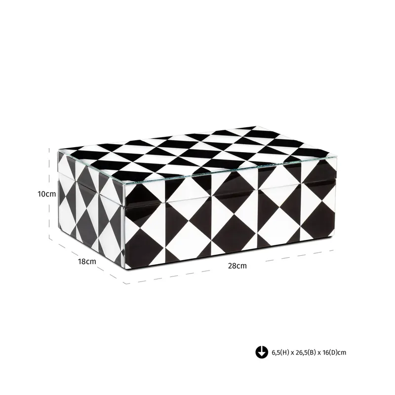 Aufbewahrungsbox Silas, schwarz/weiß, groß von Richmond Interiors, Maßzeichnung 8
