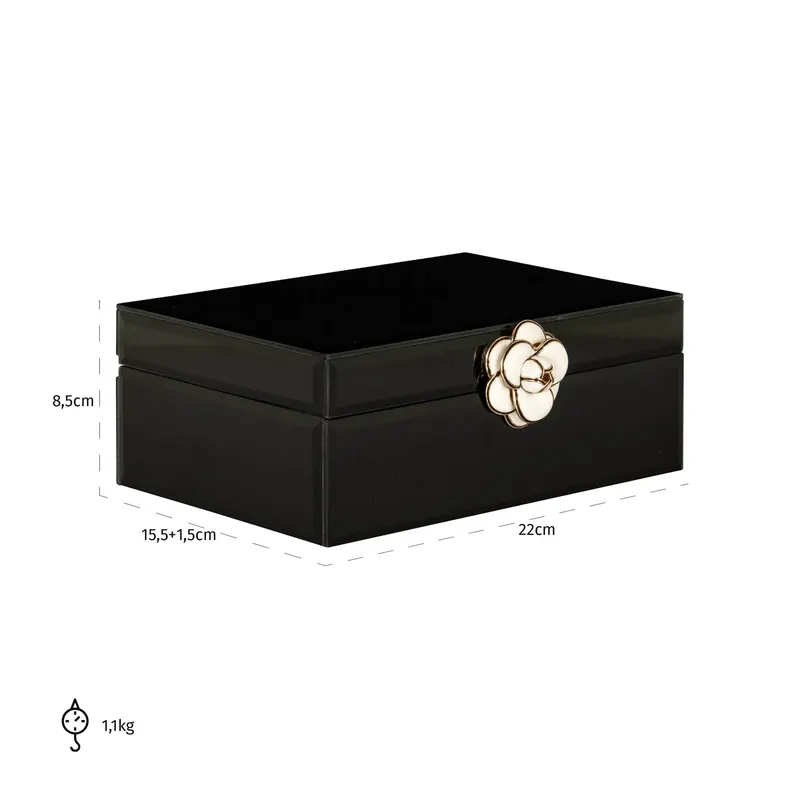 Aufbewahrungsdose Vivy, Schwarz, klein von Richmond Interiors, Maßzeichnung 20