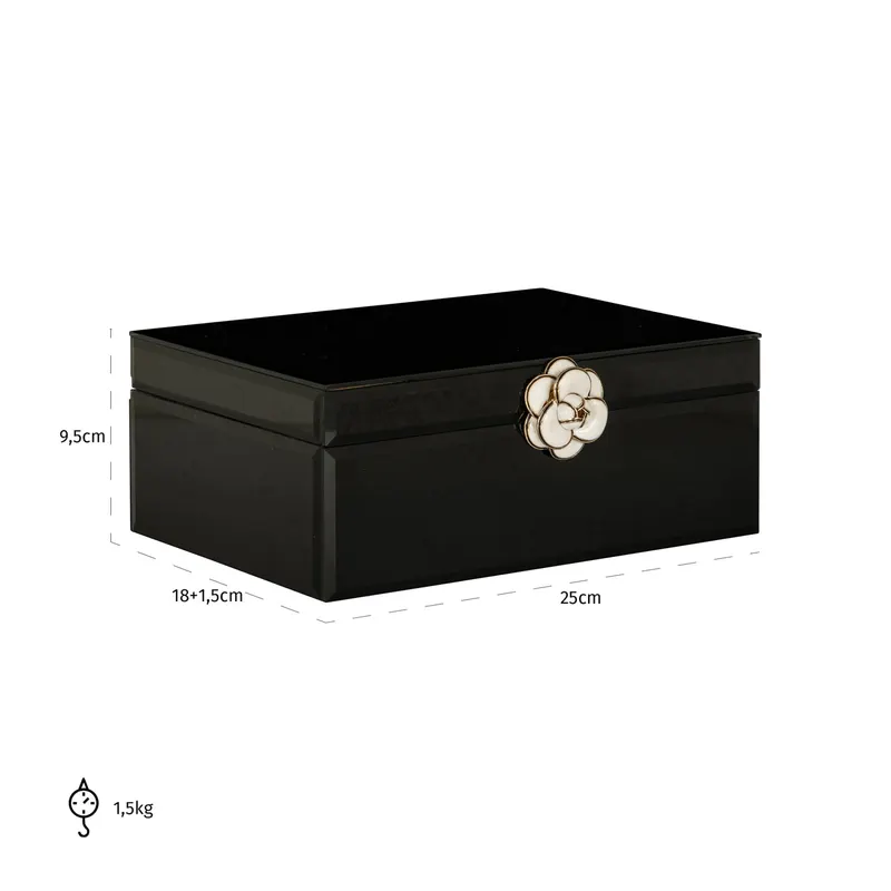 Aufbewahrungsdose Vivy, Schwarz, groß von Richmond Interiors, Maßzeichnung 18