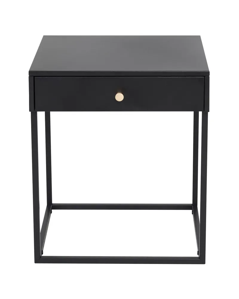 Bakal Nachttisch mit Stahlgestell in 43 × 41 cm, Schwarz, Ansicht 1