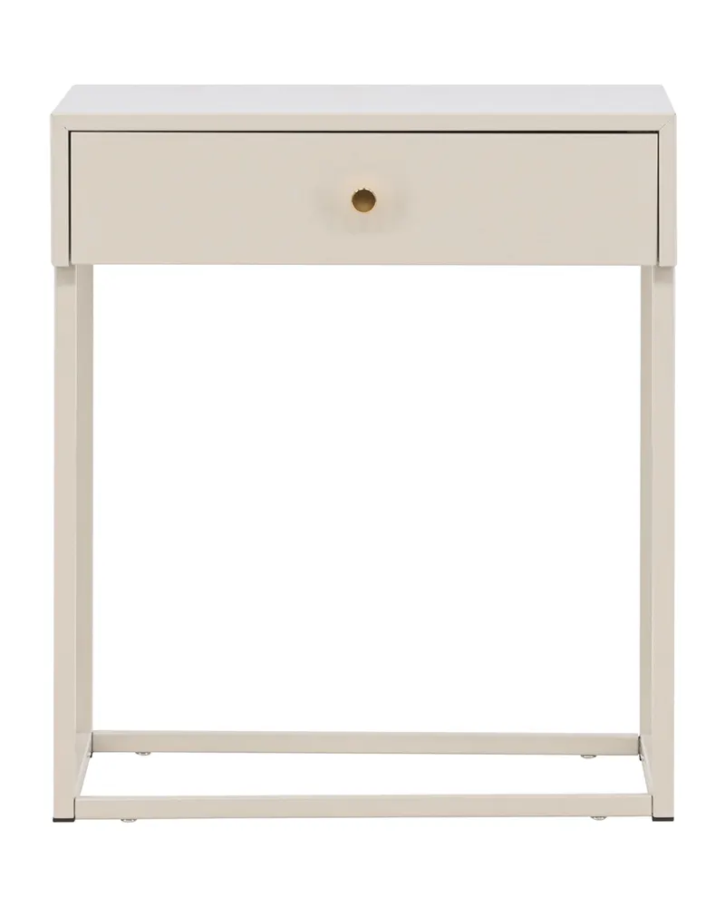 Bakal Nachttisch mit Stahlgestell in 43 × 41 cm, Beige, Ansicht 1