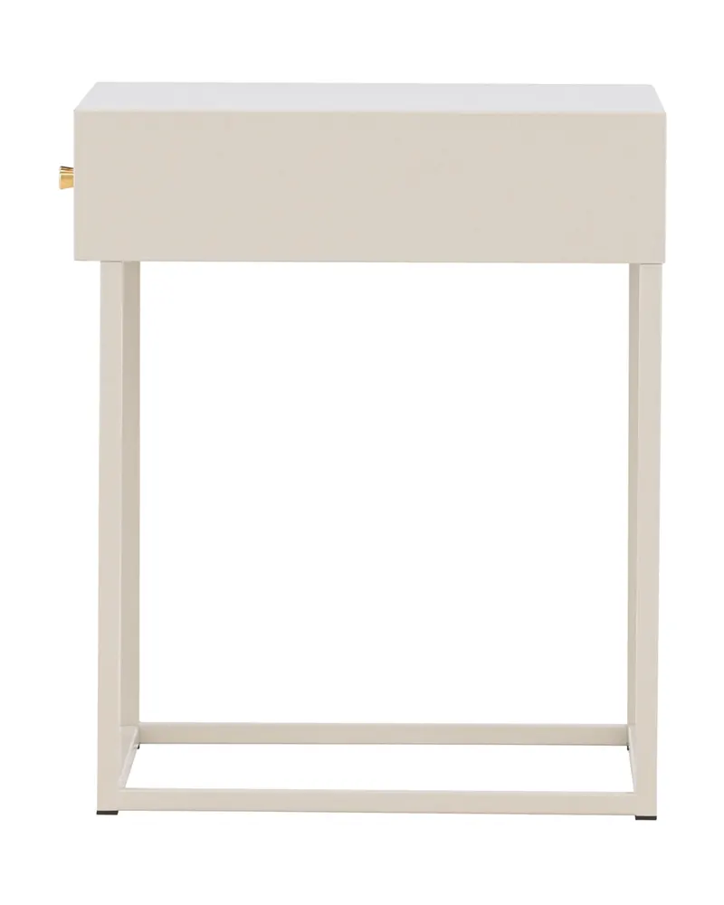Bakal Nachttisch mit Stahlgestell in 43 × 41 cm, Beige, Ansicht 7