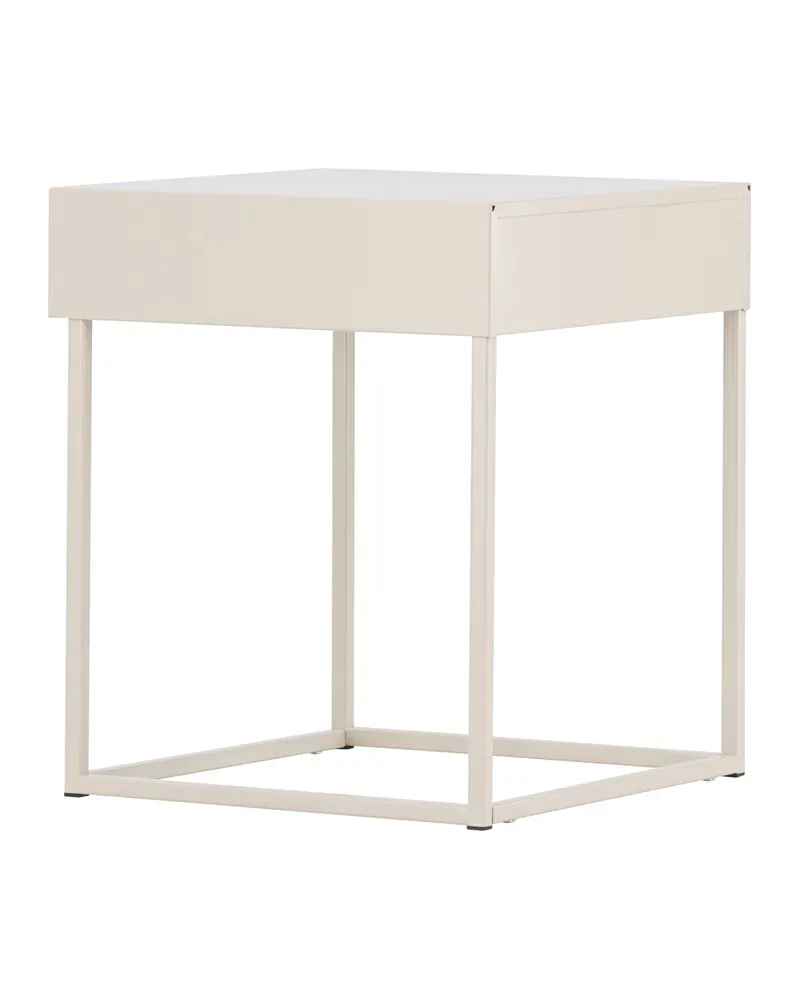 Bakal Nachttisch mit Stahlgestell in 43 × 41 cm, Beige, Ansicht 8