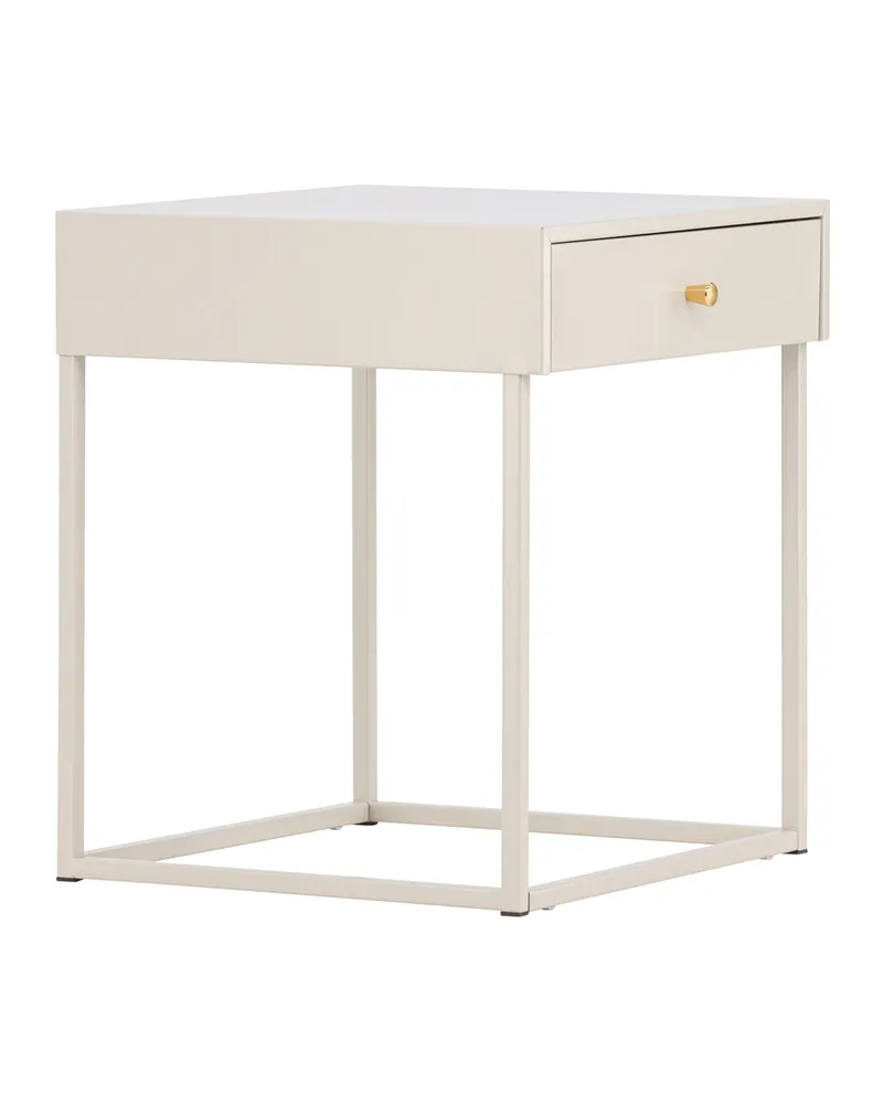 Bakal Nachttisch mit Stahlgestell in 43 × 41 cm, Beige, Ansicht 12