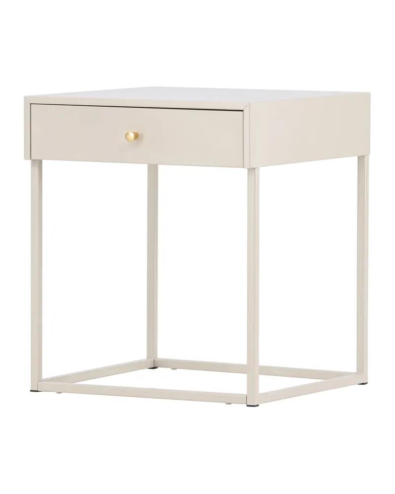 Bakal Nachttisch mit Stahlgestell in 43 × 41 cm, Beige, Ansicht 2