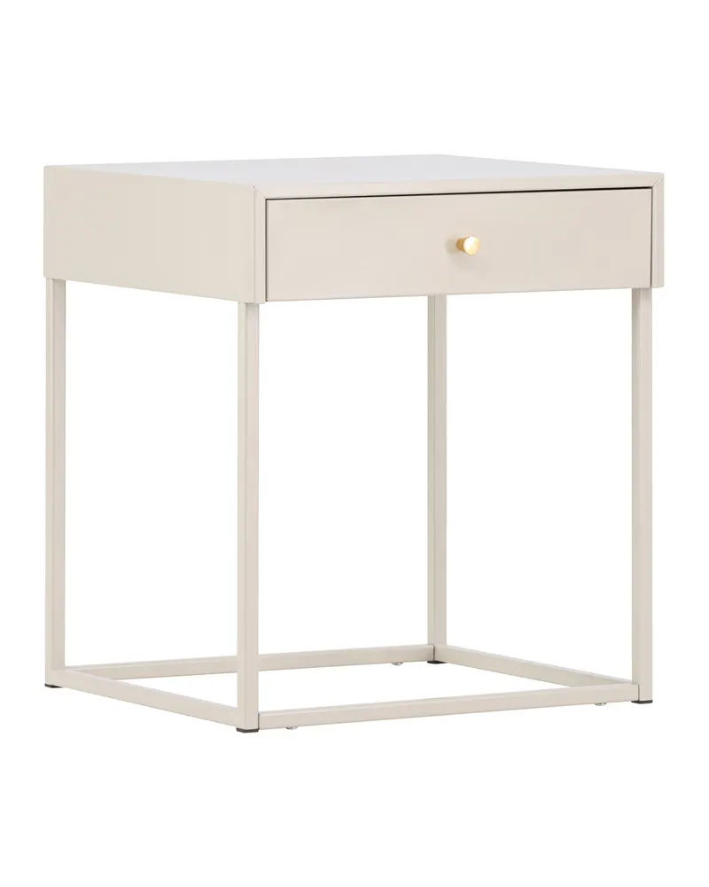 Bakal Nachttisch mit Stahlgestell in 43 × 41 cm, Beige, Ansicht 3