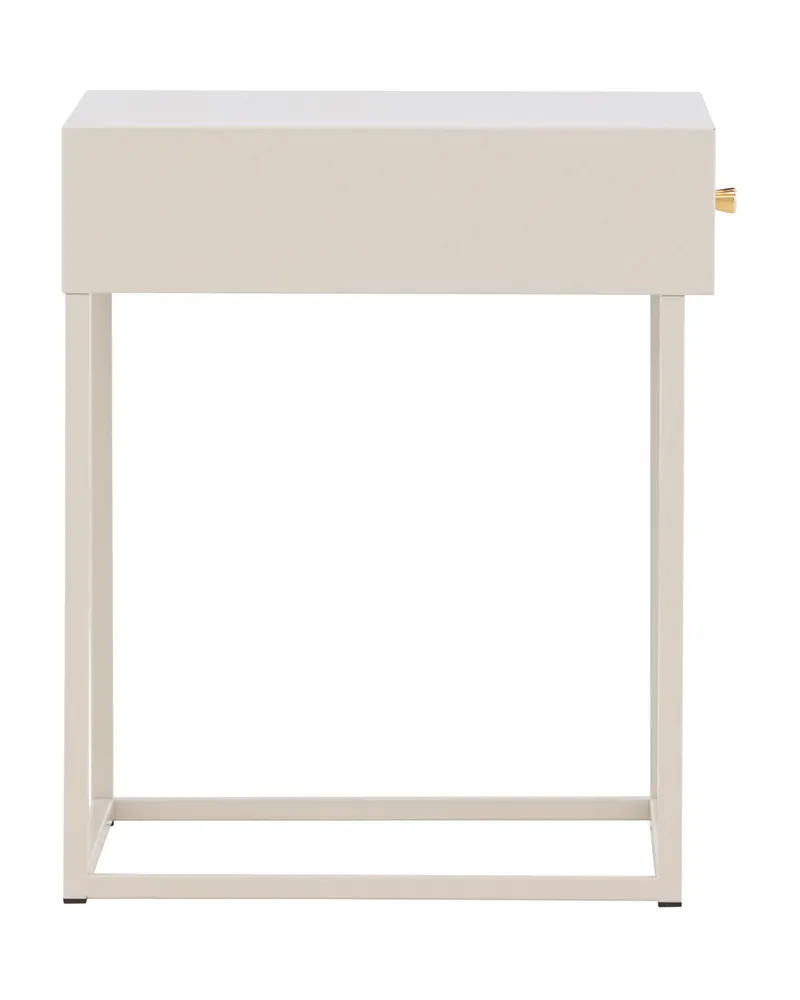 Bakal Nachttisch mit Stahlgestell in 43 × 41 cm, Beige, Ansicht 4