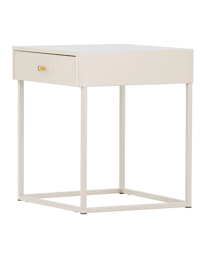 Bakal Nachttisch mit Stahlgestell in 43 × 41 cm, Beige, Ansicht 6