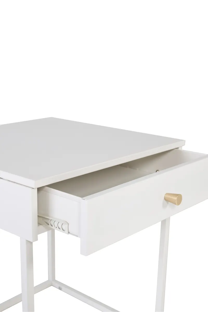 Bakal Nachttisch mit Stahlgestell in 43 × 43 cm, Weiß, Ansicht 4