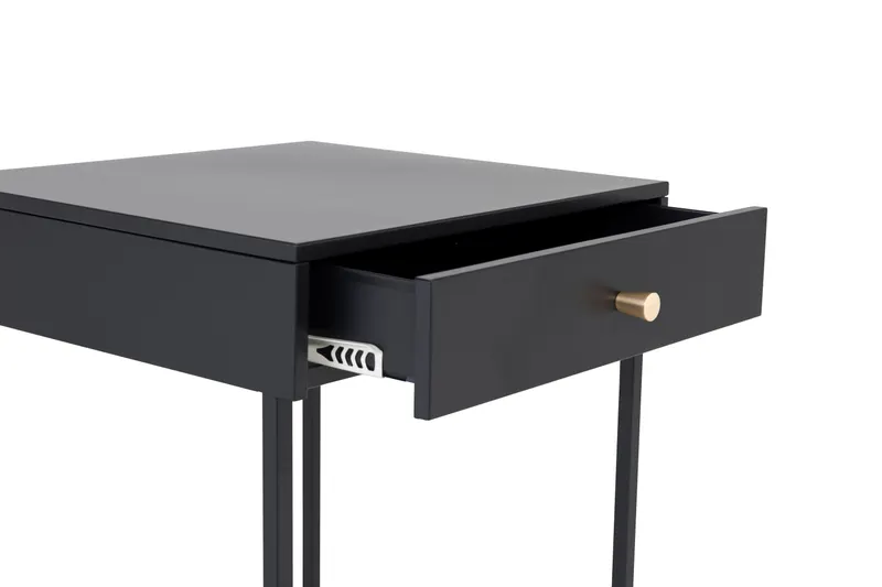 Bakal Nachttisch mit Stahlgestell in 43 × 43 cm, Schwarz, Ansicht 4