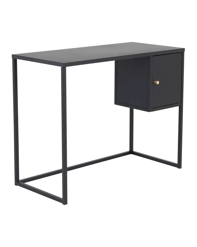 Bakal Schreibtisch aus Stahl mit Türfach in Schwarz, Ansicht 2