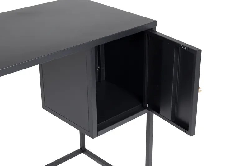 Bakal Schreibtisch aus Stahl mit Türfach in Schwarz, Ansicht 3