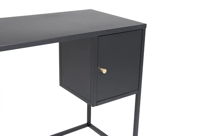 Bakal Schreibtisch aus Stahl mit Türfach in Schwarz, Ansicht 4