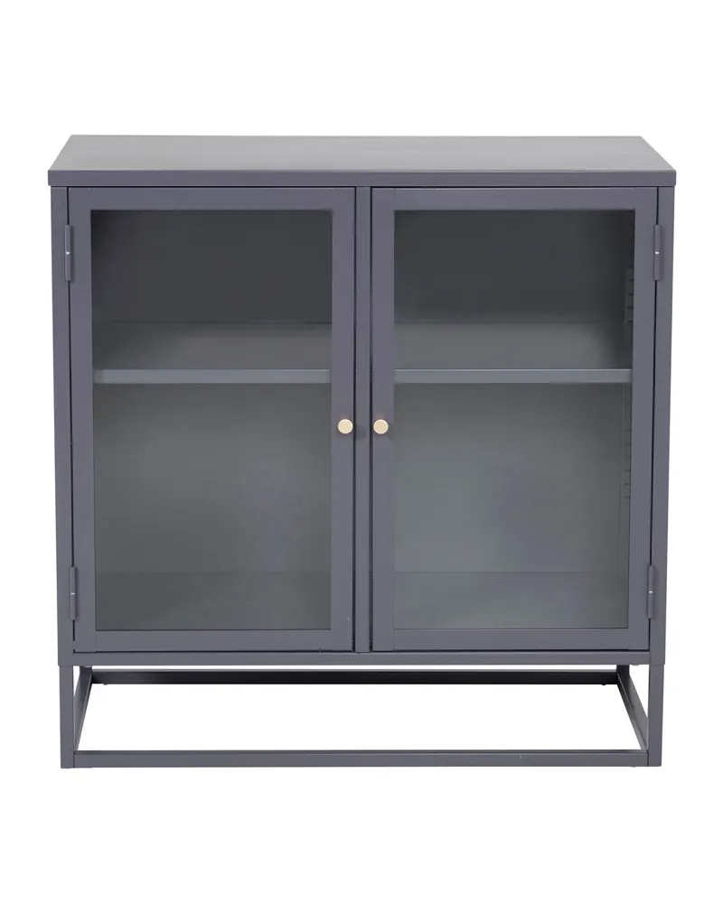 Bakal Sideboard aus Stahl mit Glastüren in 40 × 85 × 85 cm, Grau, Ansicht 1