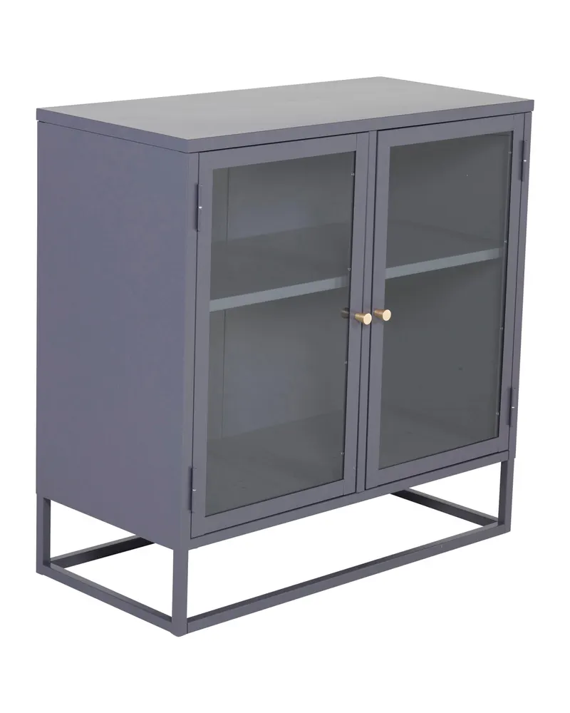 Bakal Sideboard aus Stahl mit Glastüren in 40 × 85 × 85 cm, Grau, Ansicht 2