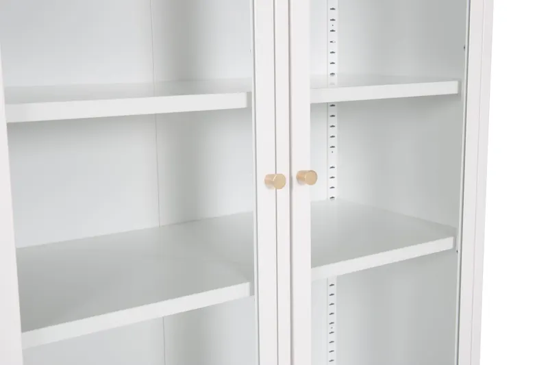 Bakal Sideboard aus Stahl mit Glastüren in 41 × 190 × 80 cm, Weiß, Ansicht 4