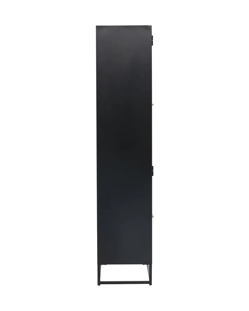 Bakal Sideboard aus Stahl mit Glastüren in 41 × 190 × 80 cm, Schwarz, Ansicht 3