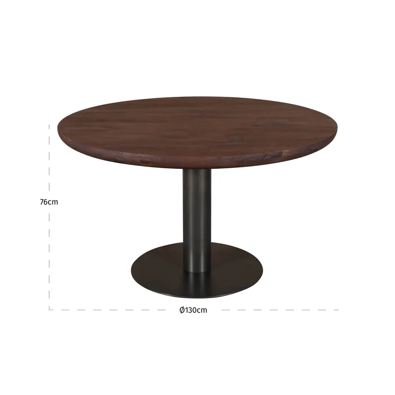 Runder Esstisch Baldwin 130 cm in Spicebrown von Richmond Interiors, Maßzeichnung 6