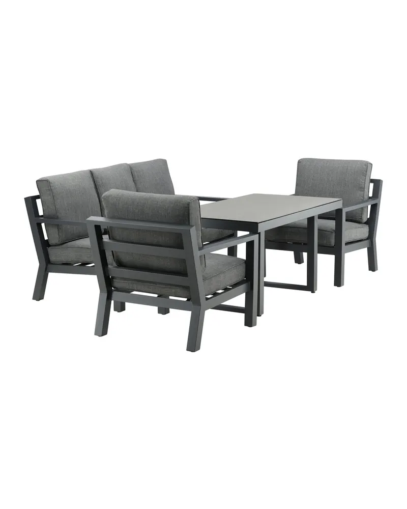 Barcelona Gartenlounge mit Sofa, zwei Sesseln und Tisch, Ansicht 11