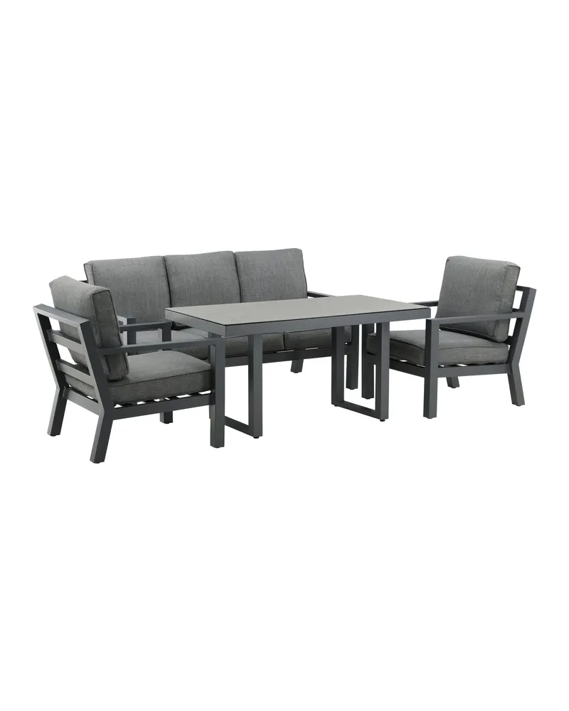 Barcelona Gartenlounge mit Sofa, zwei Sesseln und Tisch, Ansicht 12
