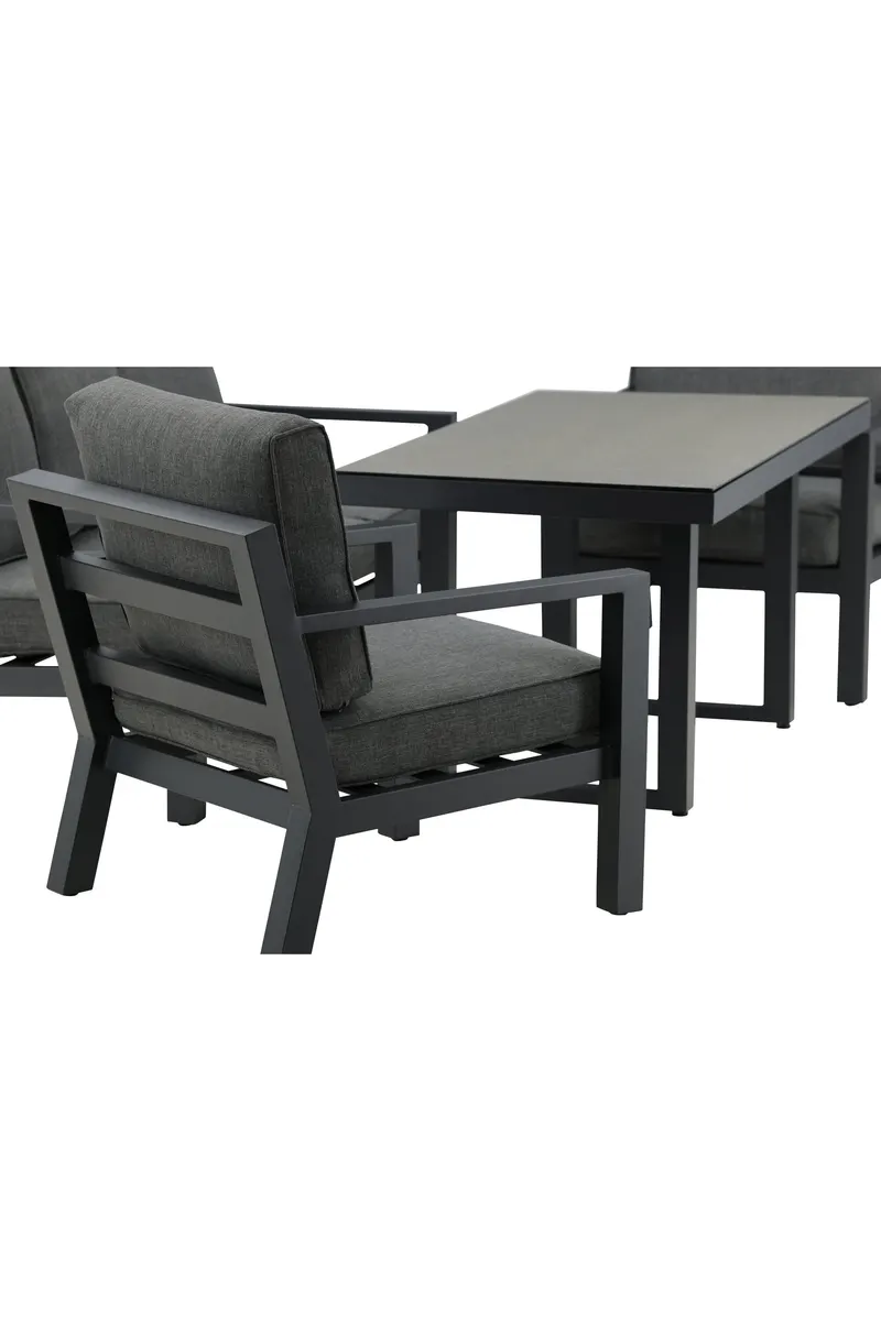 Barcelona Gartenlounge mit Sofa, zwei Sesseln und Tisch, Ansicht 13