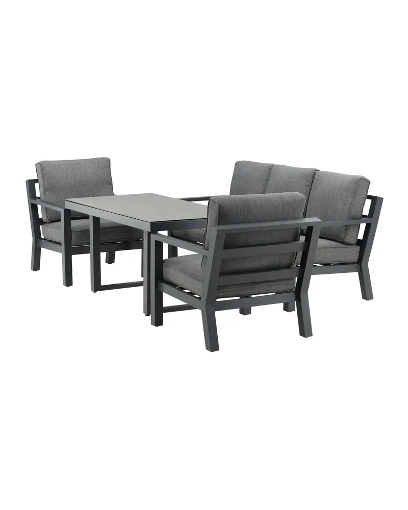 Barcelona Gartenlounge mit Sofa, zwei Sesseln und Tisch, Ansicht 3