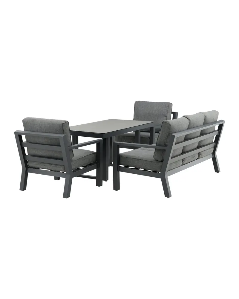 Barcelona Gartenlounge mit Sofa, zwei Sesseln und Tisch, Ansicht 5