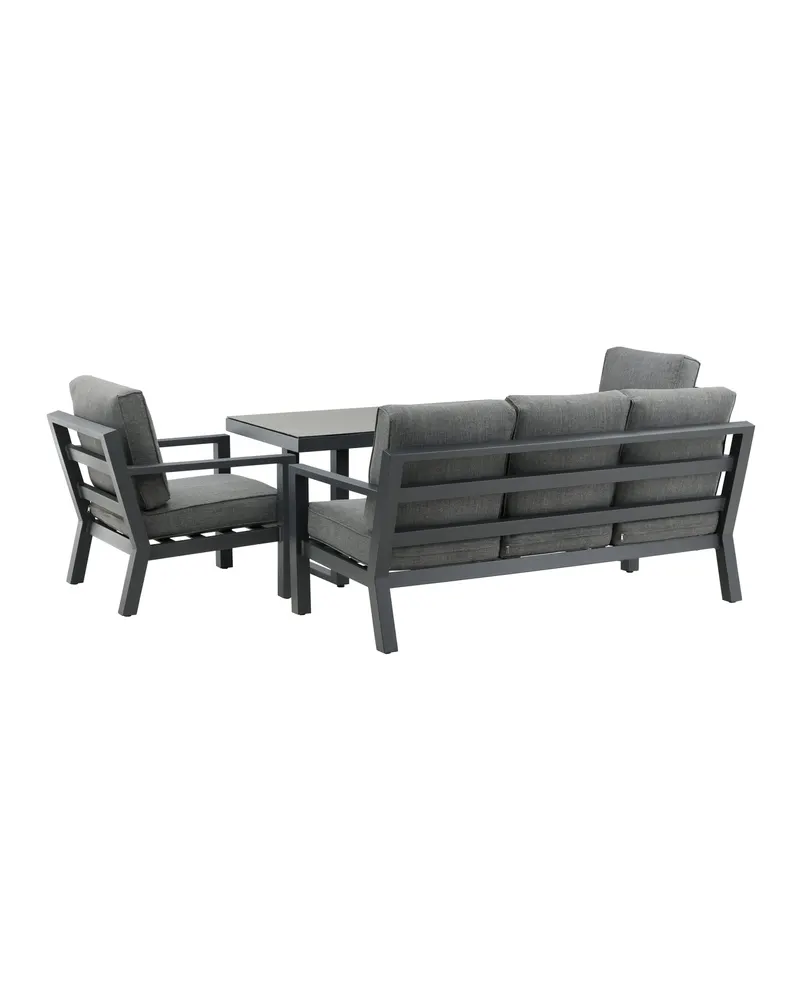 Barcelona Gartenlounge mit Sofa, zwei Sesseln und Tisch, Ansicht 6