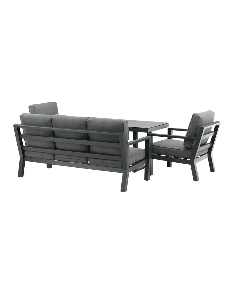 Barcelona Gartenlounge mit Sofa, zwei Sesseln und Tisch, Ansicht 8
