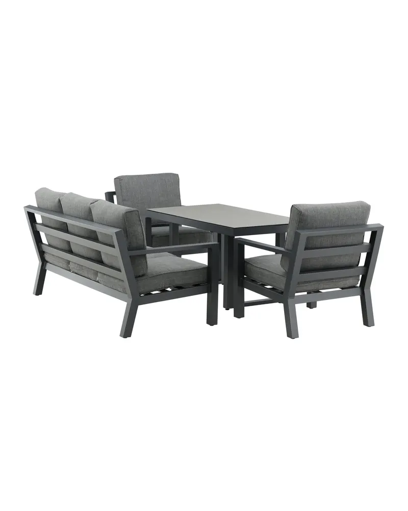 Barcelona Gartenlounge mit Sofa, zwei Sesseln und Tisch, Ansicht 9