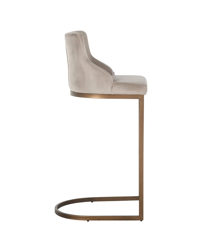 Barhocker Bolton, Khaki velvet, feuerhemmend von Richmond Interiors, Produktansicht 4